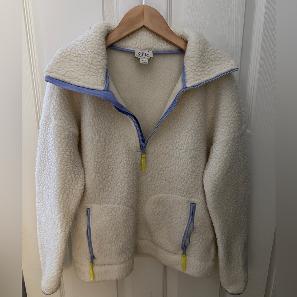 J. Crew Vintage Fleece in Cream and Blue